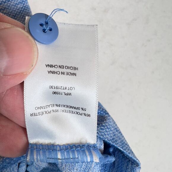 32 Degrees Cool Henley T-Shirt Woman's XL Heathered Blue Short Sleeve Wicking - Picture 5 of 9